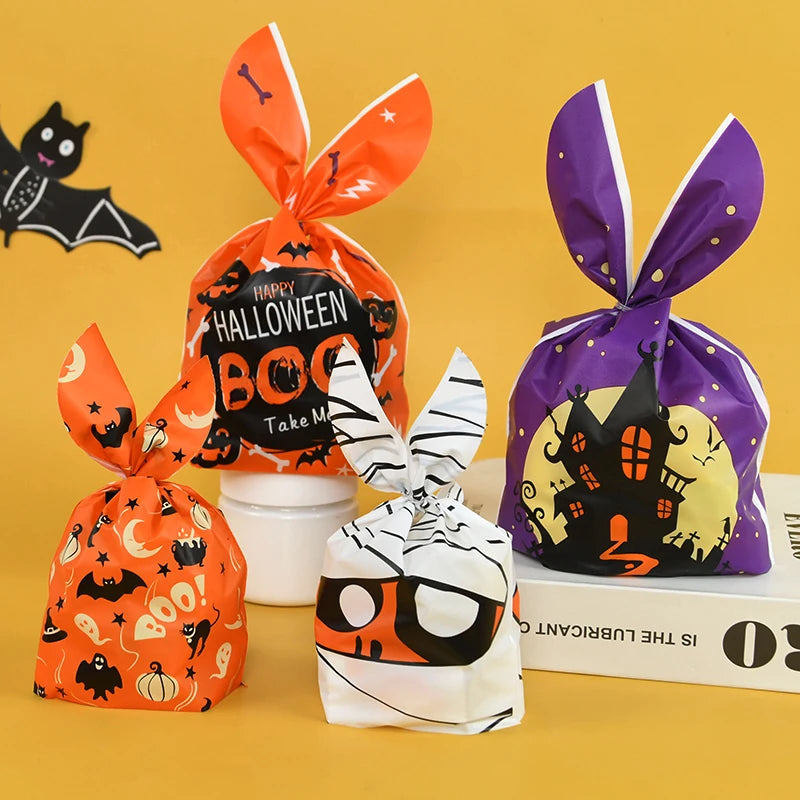 4pcs Halloween Theme Non-woven Cloth Gift Shopping Bag