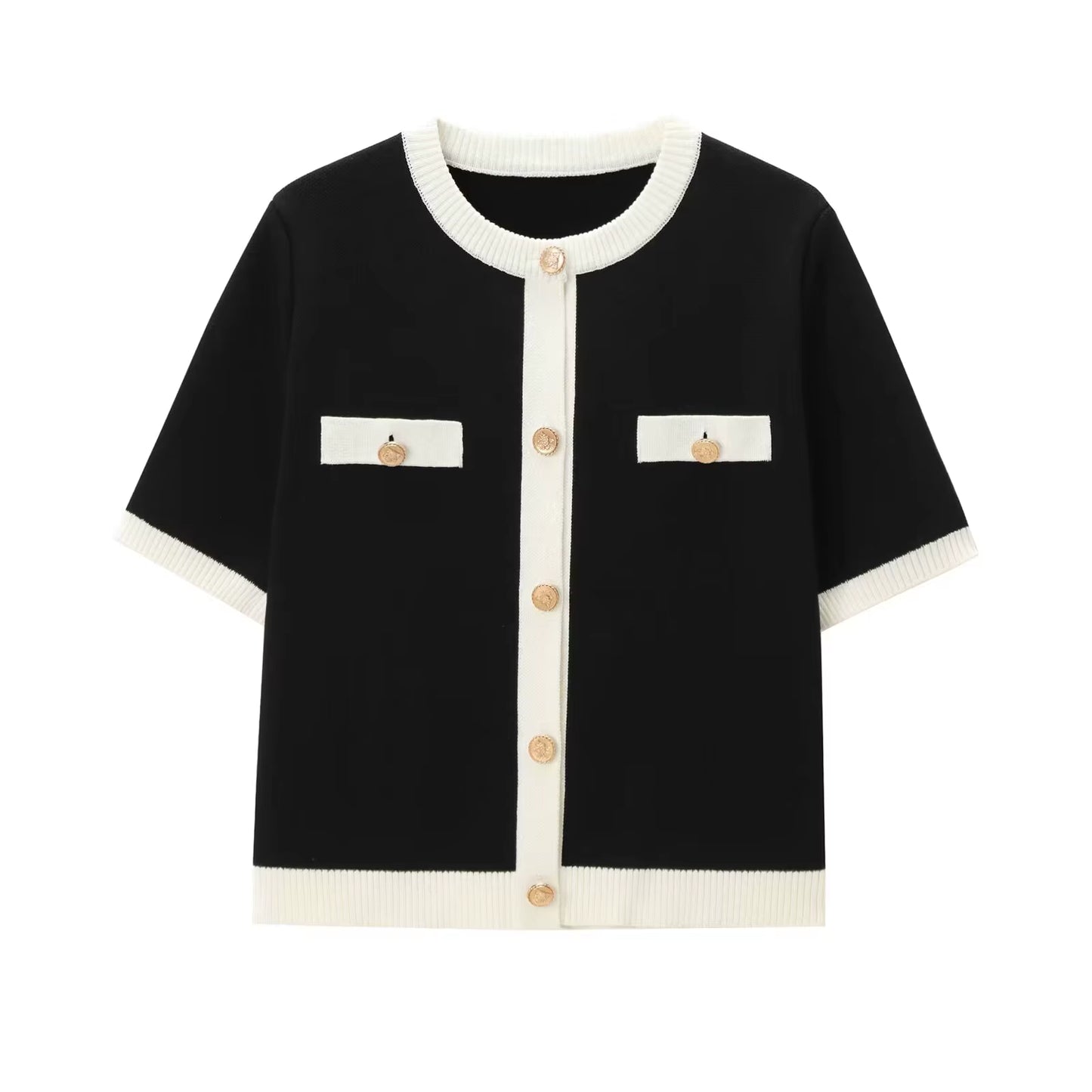 Monochrome Knit Cardigan Top
