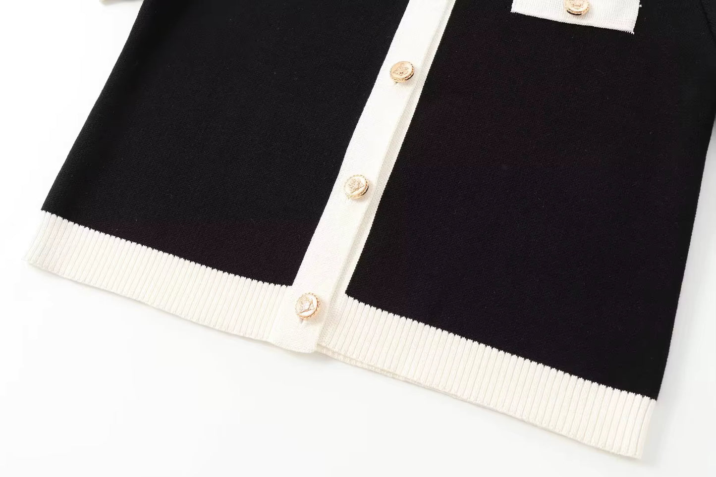 Monochrome Knit Cardigan Top