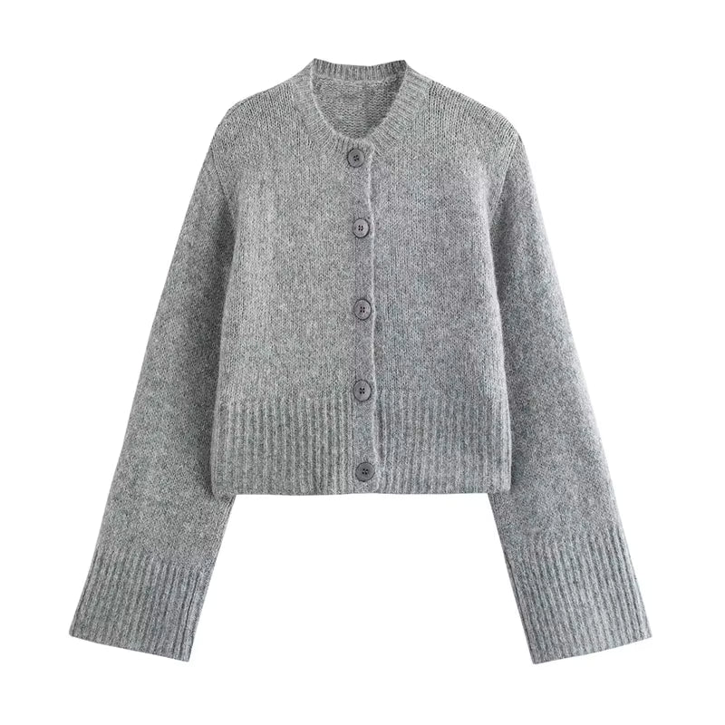 Knitted Single Breasted Cardigan