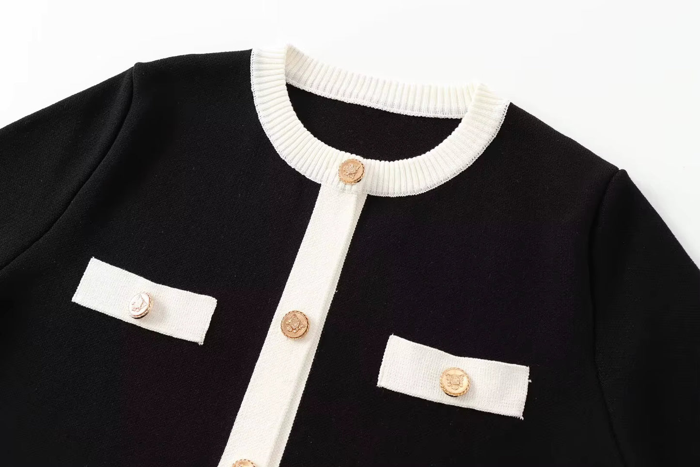 Monochrome Knit Cardigan Top