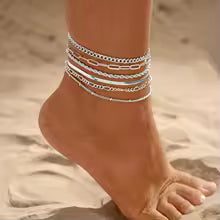 Waterproof 14k Plated Anklet - 6 Piece Set