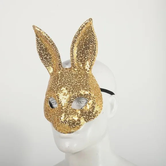 Glitter Bunny Party Masks Glitter Mirror Face Mask