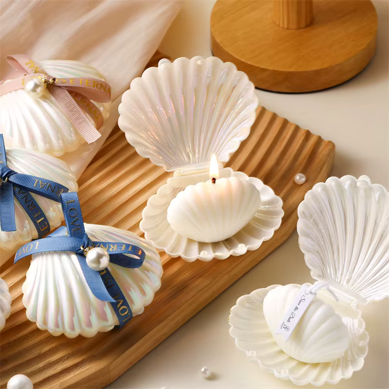 Seashell Pearl Natural Candle Set
