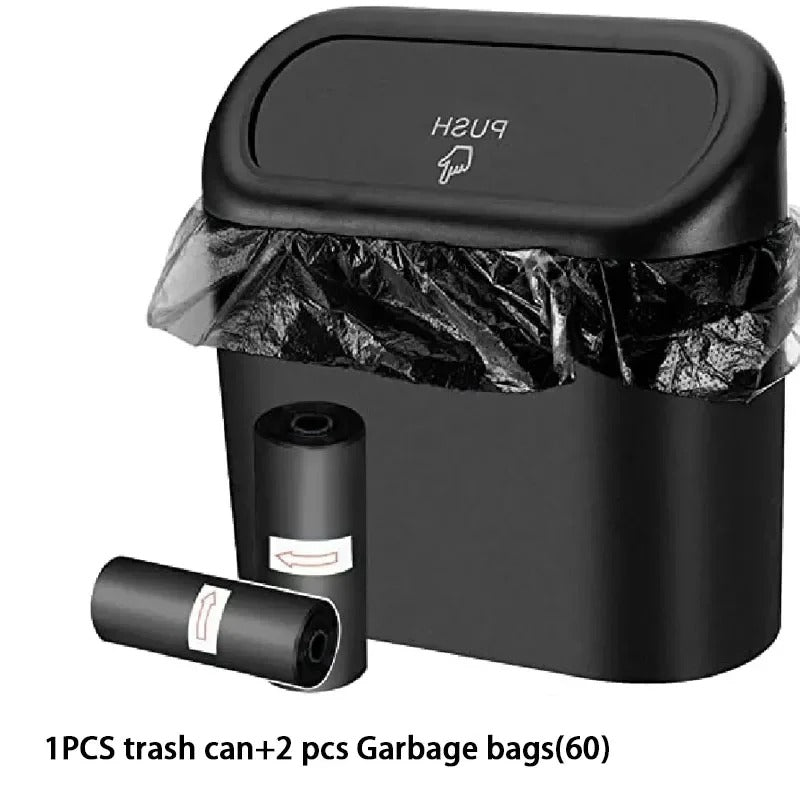Premium Leak-Resistant Car Bin with Push Lid