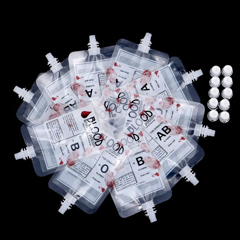 10pcs Halloween Cosplay Drink Container Bag Vampire Blood Pouch