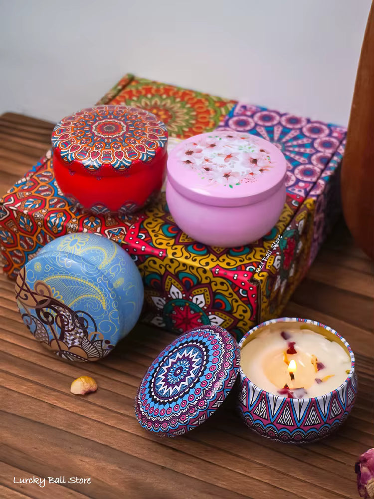 Dried Flower Candles Set