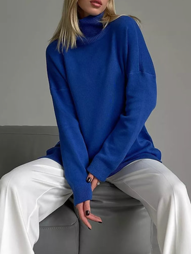 Women's Turtleneck Pullover with Side Splits