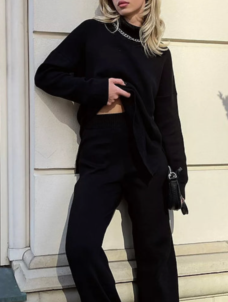 Women's Turtleneck Pullover with Side Splits