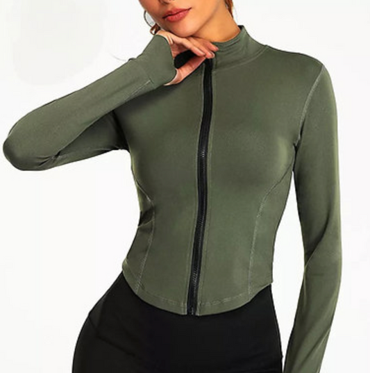 Women's Zip-Up Yoga and Running Fitted Sport Jacket