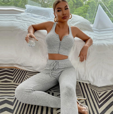 Seamless Loungewear Cropped Top & Pants Set