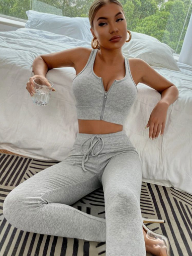 Seamless Loungewear Cropped Top & Pants Set