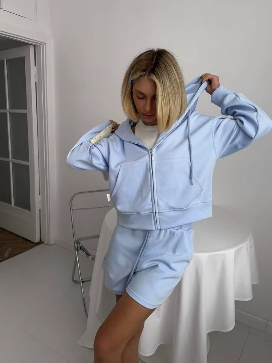 Pink Hooded Sweatshirt 2-Piece Set