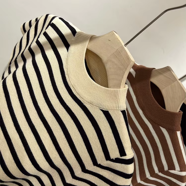 Striped High-Neck Top