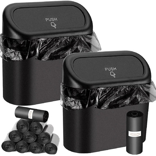 Premium Leak-Resistant Car Bin with Push Lid