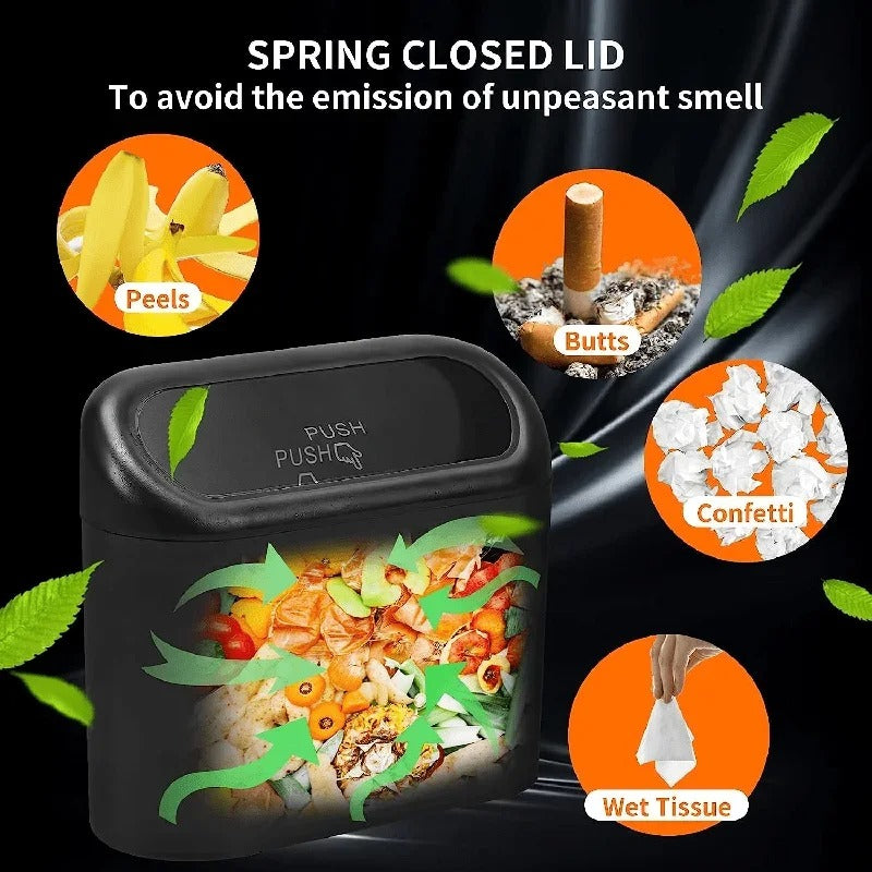 Premium Leak-Resistant Car Bin with Push Lid