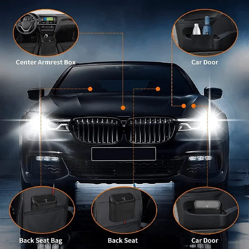 Premium Leak-Resistant Car Bin with Push Lid